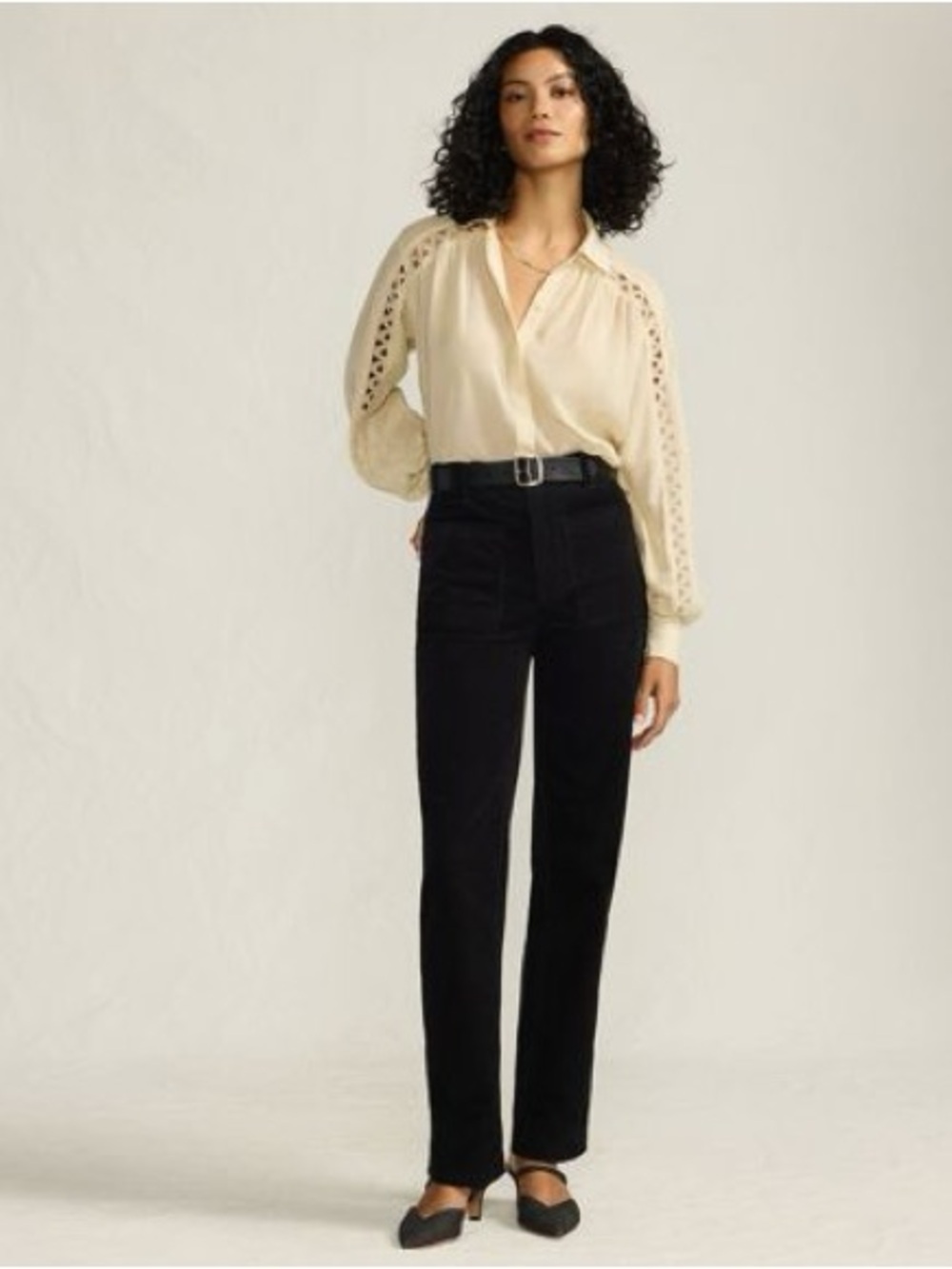 Women's Corduroy High Rise Rail Straight Leg Pants